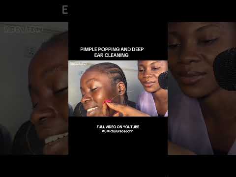 ASMR EAR CLEANING AND PICKING OF EAR LOBES- EAR PIERCING #asmr #earcleaning #earring #relax pimples
