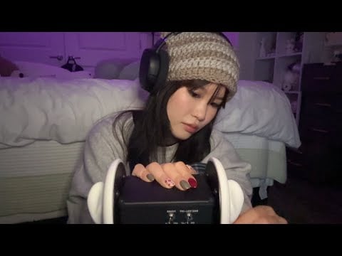 ASMR 3dio Dry Ear Massage, Touching, Scratching