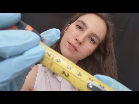 ASMR Face Examination (lights, measuring, latex gloves)