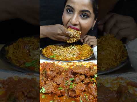 ASMR Eating Spicy Mutton Josh Curry,Chicken Biryani,Leg piece,Rice Big Bites ASMR Eating Mukbang