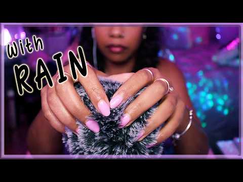 ASMR ✨ 3 HOURS FLUFFY MIC SCRATCHING  With RAIN 😌 For Relaxing, Sleeping, Gaming. (No Talking)