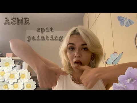 ASMR SPIT PAINTING ( fast, wet mouth sounds ) // АСМР РИСОВАНИЕ СЛЮНКОЙ ( быстрые звуки рта )