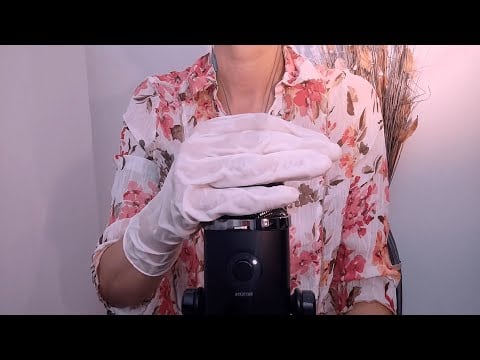 🎧 ASMR  Gentle White Latex Gloves Tingles  & Fluffy Mic Sounds (No Talking)
