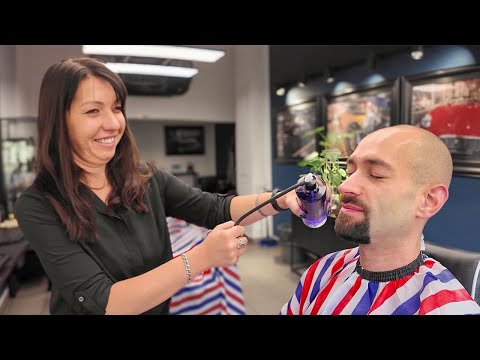 💈Modern Barbershop SHAVE in Socialist Realist District [Relaxing/ASMR] – Nowa Huta 🇵🇱