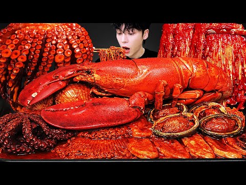 ASMR MUKBANG | 직접 만든 해물찜 대왕 랍스터 문어 팽이 버섯 먹방 & 레시피  LOBSTER, OCTOPUS, SEAFOOD