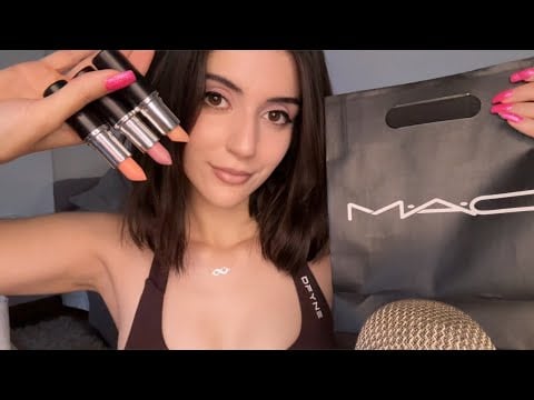 ASMR New MAC Lipstick Haul 😍 Tingly Tapping & Whispering Vlogmas Day 4 