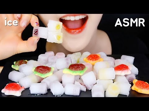 COLD ICE ASMR CUTE TURTLE GUMMY ASMR ICE CANDY ASMR ICE EATING ASMR NO TALKING ❄🐢