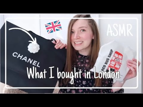 ASMR SUOMI - Mitä ostin Lontoosta? Ostokset unboxing & esittely - CHANEL, HARRODS