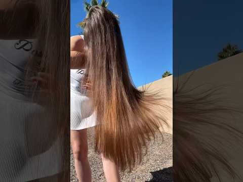 Longhair play, shine hair on the sun ☀️ #silkyhait #longhair #hairplay #ingashasmr