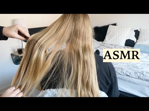 ASMR NO TALKING - Different Hairstyles - Ponytail, Braids, Pigtails (Hair Play & Hair Brushing)