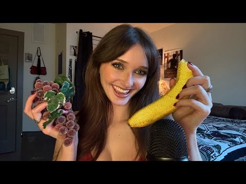 ASMR Beaded Fruit Textured Tapping And Scratching 🍓🍌🍇🍋