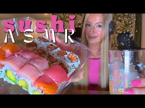 Sushi Eating ASMR 🍣 (whispered, eating sounds)