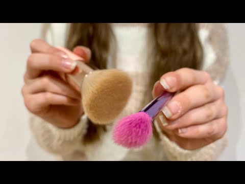 ASMR Doing Your Makeup | hair clipping + combing | actual camera touching | lo-fi