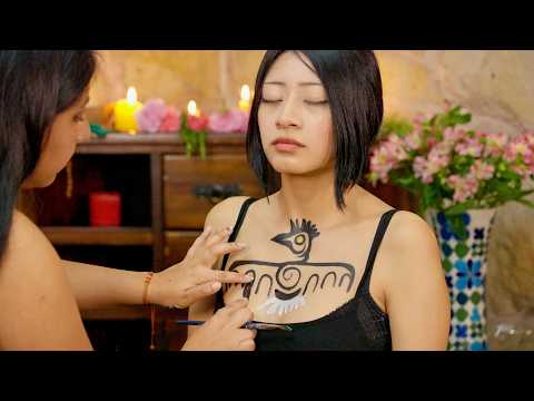 Gentle ASMR Whispering Relaxation Massage with Body Painting and Energy Cleansing