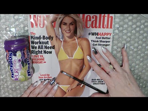 ASMR Gum Chewing Magazine Flip Through | Tingly Whisper | Tracing | Julianne Hough