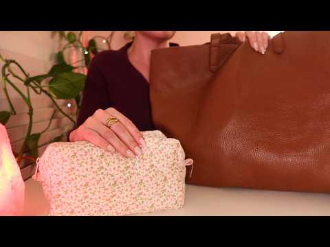 ASMR Spring Work Bag Refresh 👜🌷Declutter & Reorganize 🌷 Soft-Spoken, Rummaging + Leather Sounds