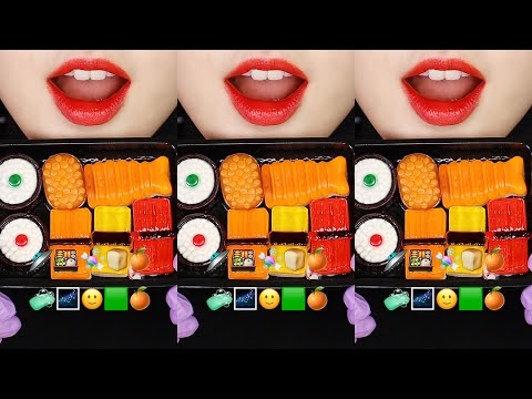 VERTICAL MUKBANG SUSHI JELLY, HONEY JELLY MUKBANG ASMR, EMOJI FOOD ASMR 🍱