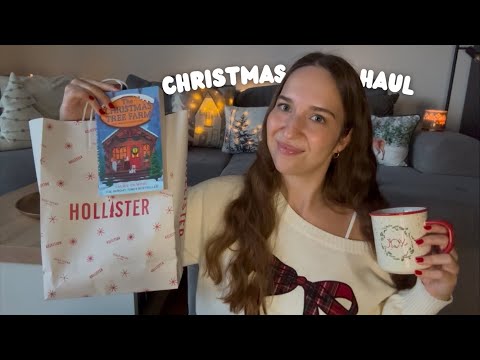 ASMR Christmas Haul 🎄❤️ (Book Triggers, Tapping, Scratching, Tracing, Fabric Sounds, Whispering)