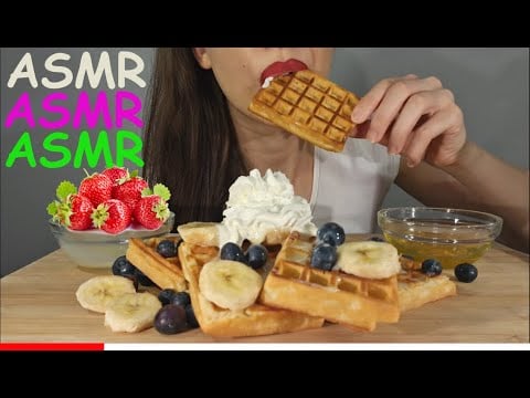 ASMR | Eating Waffles With Condensed Milk & Blueberries | EATING SOUNDS | No Talking | Lady M. ASMR