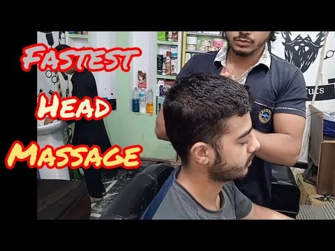 World's best ASMR head Massage by energetic barber 💈💆‍♂️