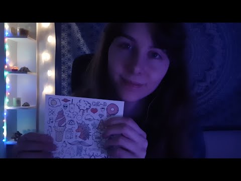 ASMR - choosing your tattoo 😻- up close whispers, tracing - [role play]