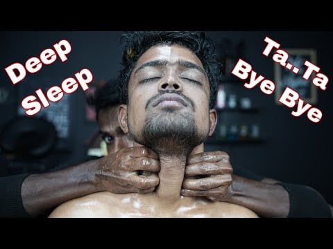Strong Wrist Barber Doing Neck Massage And Head Massage With Oil | ASMR Neck Cracking Massage