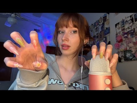 ASMR ☆ Bare Mic Scratching/Tapping w/ Fast Nail Sounds, Mouth Sounds + Hand Movements