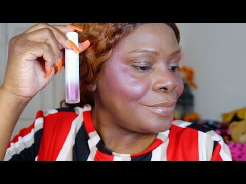 Trying MAC New Liquid Blush Very Grown ASMR Chewing Gum