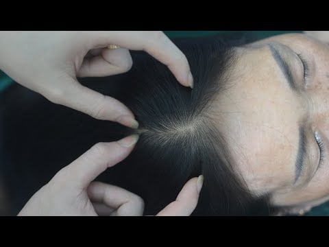 ASMR Relaxing Head Scratch And Real Person Hair Parting With Hair Sounds For Stress Relief