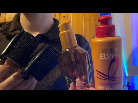 ASMR quickly curling your hair for a party💃🪮 Velcro rollers- no talking 
