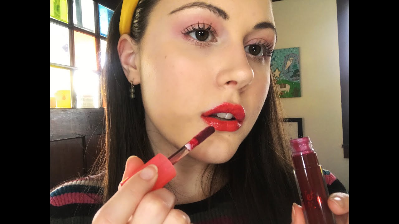 lip gloss try on asmr 🍒