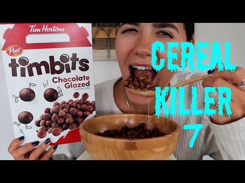 ASMR | Cereal Mukbang #7 (Tim Horton's chocolate Timbits) .:. CozyClouds