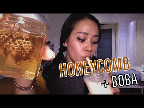 ASMR HONEYCOMB + BUBBLE TEA MUKBANG | EATING SHOW