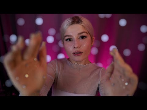 Visual heaven ASMR 💖 Hand movements, echo mouth sounds, unintelligible whispers, clothes scratching