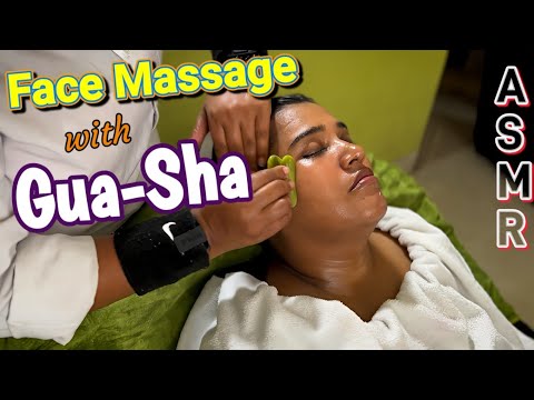 Gua-Sha With Vitamin-E Oil || Deep Tissue FACE MASSAGE To Reduce Fatigue || Therapist VANTI || #asmr