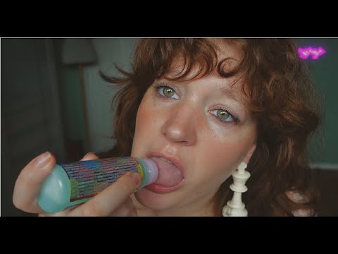 ASMR spit painting you with a candy roller (intense mouth sounds, no talking )