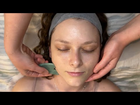 asmr spa | personal attention, face massage, gua sha