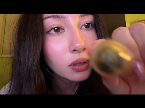 ASMR mouth sounds + lip gloss application (no talking)
