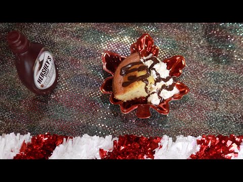 Hershey Syrup Ice cream Yellow Cake ASMR Eating Sounds