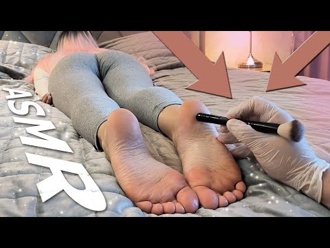 ASMR Foot Massage with Brush | Feet Triggers & Tingles | No Talking