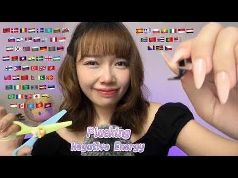ASMR Plucking Negative Energy in 70+ Different Languages (3 hours for sleep)