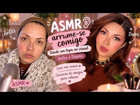 ASMR Maquia e Fala | Look Outono com Peruca #vozsuave #asmrcaseiro
