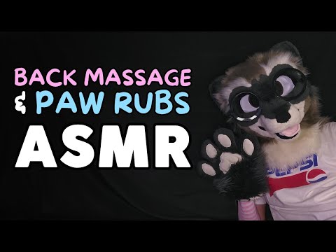 [Furry ASMR] Back Massage and Feet Paw Rubbing | Fursuit Tingles (Brushing, Tapping...)