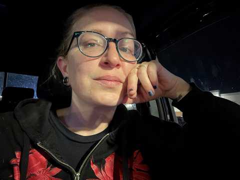 ASMR hand movements in my car at night! 