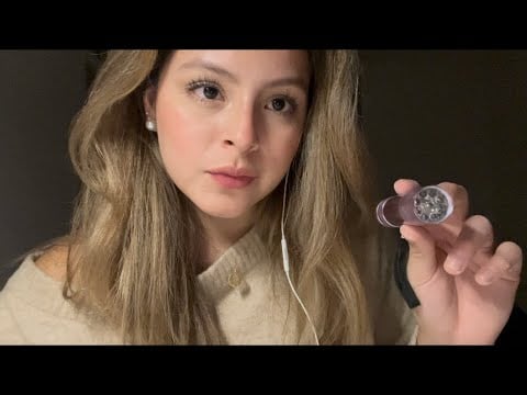 ASMR cranial nerve exam with gloves 