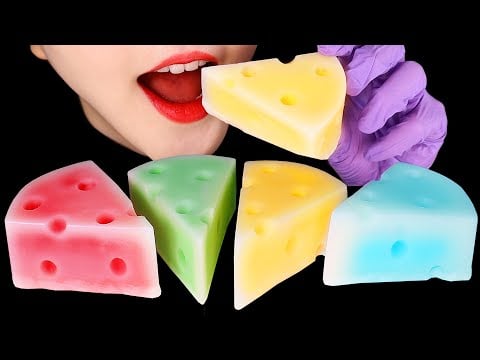 CHEESE WAX CANDY ASMR FROZEN JELLY ASMR