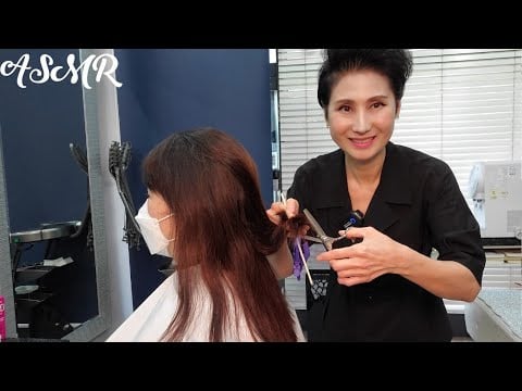 미용실 ASMR  시에나브라운 헤어매니큐어   Sienna Brown Hair Manicure/Korean hair salon