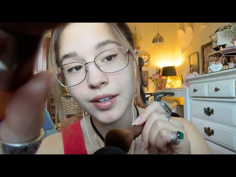ASMR relaxing personal attention for anxiety (energy plucking, hair brushing, face brushing)