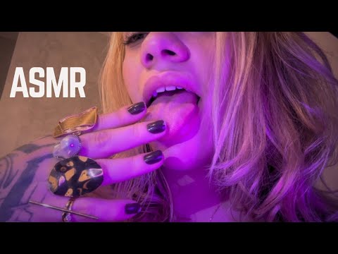 ASMR spit painting + ring sounds + lens licking + Reiki + mouth sounds | SUPER TINGLY (No Talk)