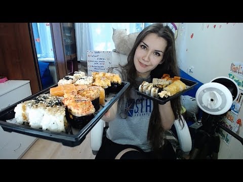 ♡ ASMR 3Dio Итинг (Поедание роллов) + Шепот ,сказка и звуки ♥